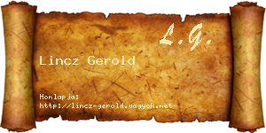 Lincz Gerold névjegykártya